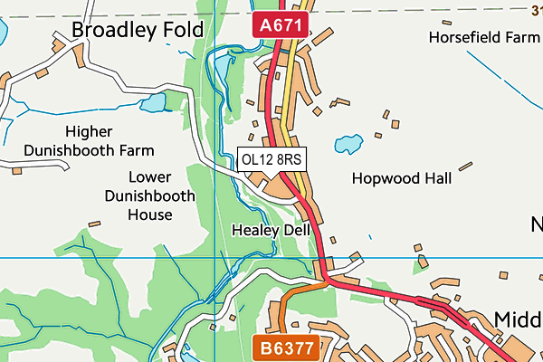 OL12 8RS map - OS VectorMap District (Ordnance Survey) OL12 8RS map - OS VectorMap District (Ordnance Survey)