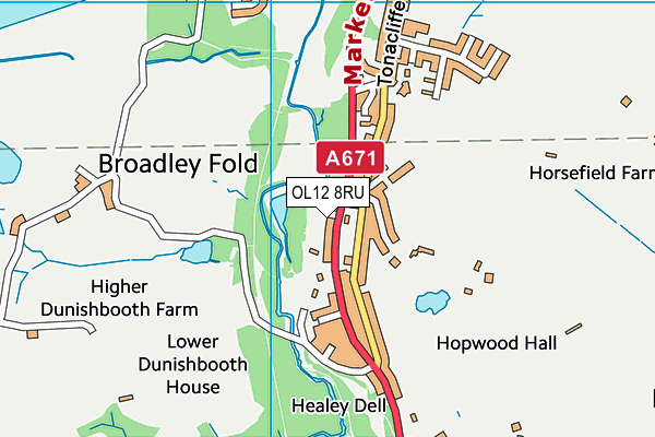 OL12 8RU map - OS VectorMap District (Ordnance Survey) OL12 8RU map - OS VectorMap District (Ordnance Survey)