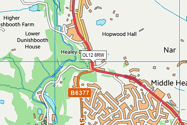 OL12 8RW map - OS VectorMap District (Ordnance Survey) OL12 8RW map - OS VectorMap District (Ordnance Survey)