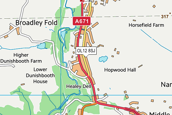 OL12 8SJ map - OS VectorMap District (Ordnance Survey) OL12 8SJ map - OS VectorMap District (Ordnance Survey)