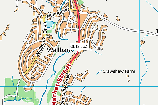 OL12 8SZ map - OS VectorMap District (Ordnance Survey)