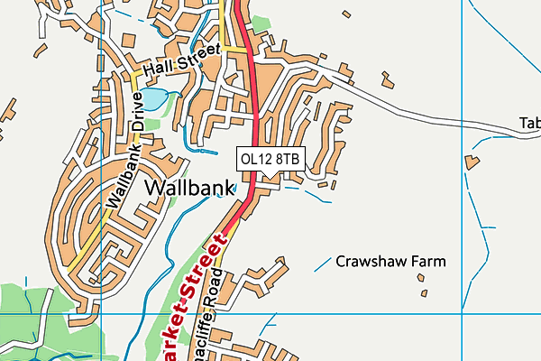 OL12 8TB map - OS VectorMap District (Ordnance Survey) OL12 8TB map - OS VectorMap District (Ordnance Survey)