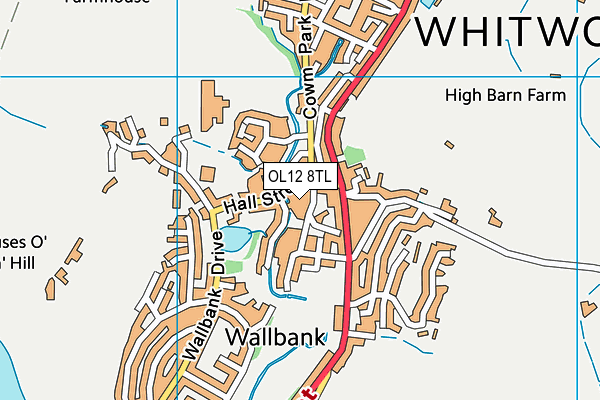 OL12 8TL map - OS VectorMap District (Ordnance Survey) OL12 8TL map - OS VectorMap District (Ordnance Survey)