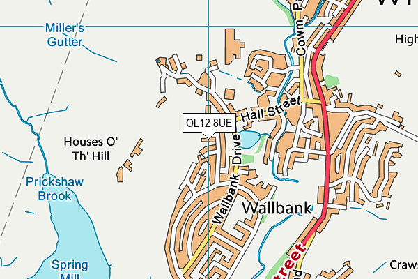 OL12 8UE map - OS VectorMap District (Ordnance Survey) OL12 8UE map - OS VectorMap District (Ordnance Survey)