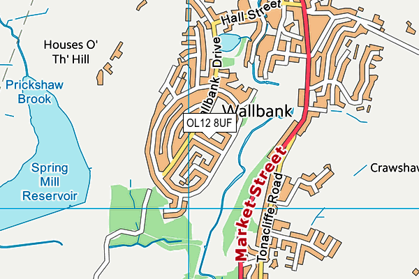 OL12 8UF map - OS VectorMap District (Ordnance Survey) OL12 8UF map - OS VectorMap District (Ordnance Survey)