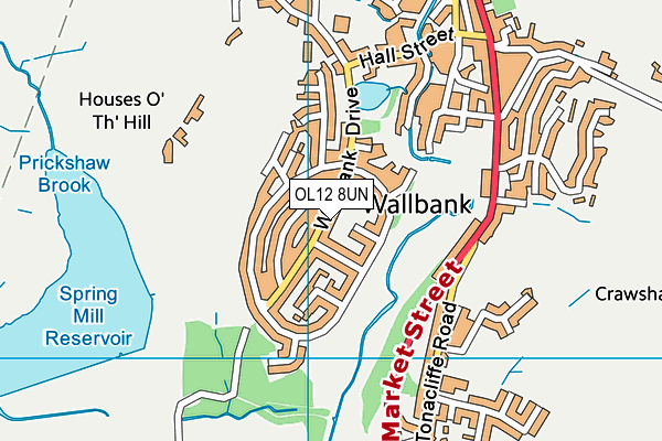OL12 8UN map - OS VectorMap District (Ordnance Survey) OL12 8UN map - OS VectorMap District (Ordnance Survey)