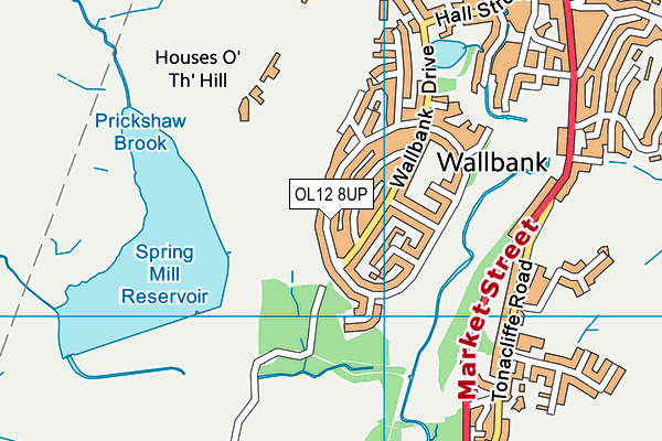 OL12 8UP map - OS VectorMap District (Ordnance Survey) OL12 8UP map - OS VectorMap District (Ordnance Survey)