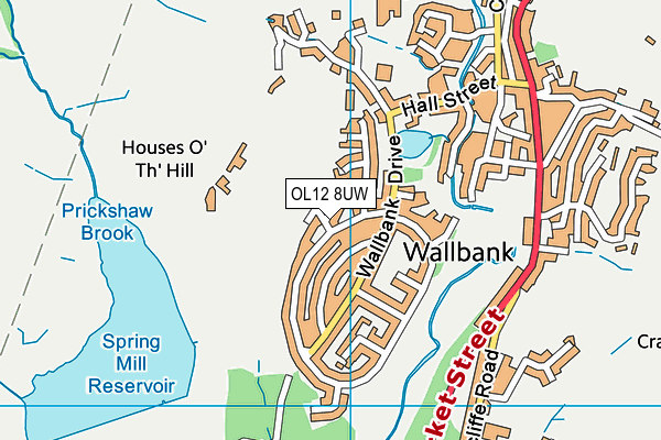 OL12 8UW map - OS VectorMap District (Ordnance Survey) OL12 8UW map - OS VectorMap District (Ordnance Survey)
