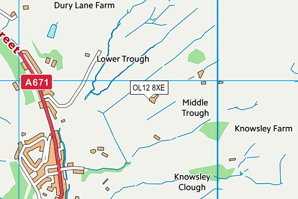 OL12 8XE map - OS VectorMap District (Ordnance Survey) OL12 8XE map - OS VectorMap District (Ordnance Survey)