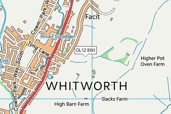 OL12 8XH map - OS VectorMap District (Ordnance Survey) OL12 8XH map - OS VectorMap District (Ordnance Survey)