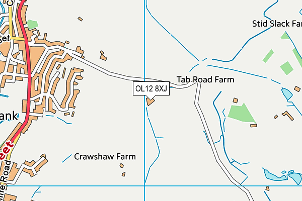 OL12 8XJ map - OS VectorMap District (Ordnance Survey) OL12 8XJ map - OS VectorMap District (Ordnance Survey)