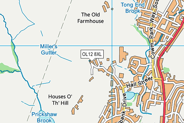 OL12 8XL map - OS VectorMap District (Ordnance Survey) OL12 8XL map - OS VectorMap District (Ordnance Survey)