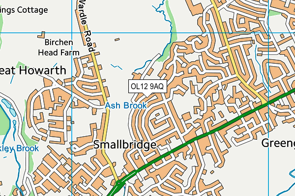 OL12 9AQ map - OS VectorMap District (Ordnance Survey) OL12 9AQ map - OS VectorMap District (Ordnance Survey)