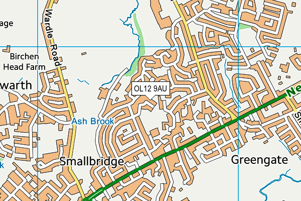 OL12 9AU map - OS VectorMap District (Ordnance Survey) OL12 9AU map - OS VectorMap District (Ordnance Survey)