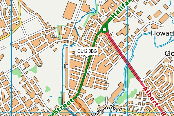 OL12 9BG map - OS VectorMap District (Ordnance Survey) OL12 9BG map - OS VectorMap District (Ordnance Survey)