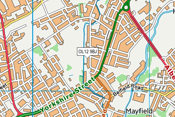 OL12 9BJ map - OS VectorMap District (Ordnance Survey) OL12 9BJ map - OS VectorMap District (Ordnance Survey)