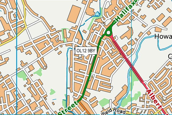 OL12 9BY map - OS VectorMap District (Ordnance Survey) OL12 9BY map - OS VectorMap District (Ordnance Survey)