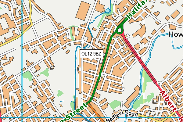 OL12 9BZ map - OS VectorMap District (Ordnance Survey) OL12 9BZ map - OS VectorMap District (Ordnance Survey)