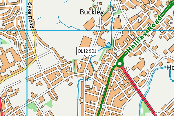 OL12 9DJ map - OS VectorMap District (Ordnance Survey) OL12 9DJ map - OS VectorMap District (Ordnance Survey)