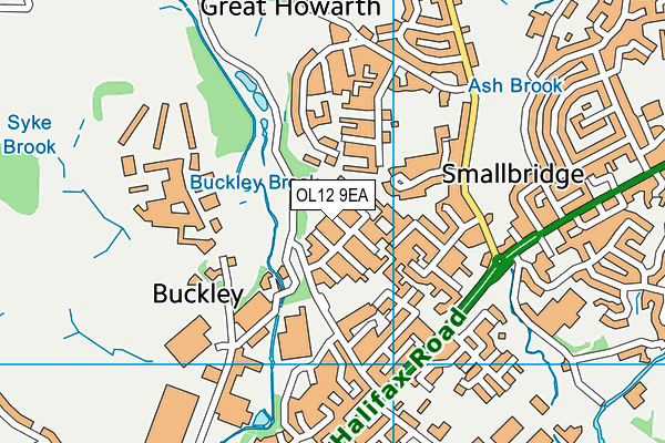 OL12 9EA map - OS VectorMap District (Ordnance Survey) OL12 9EA map - OS VectorMap District (Ordnance Survey)