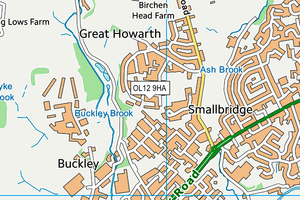 OL12 9HA map - OS VectorMap District (Ordnance Survey) OL12 9HA map - OS VectorMap District (Ordnance Survey)