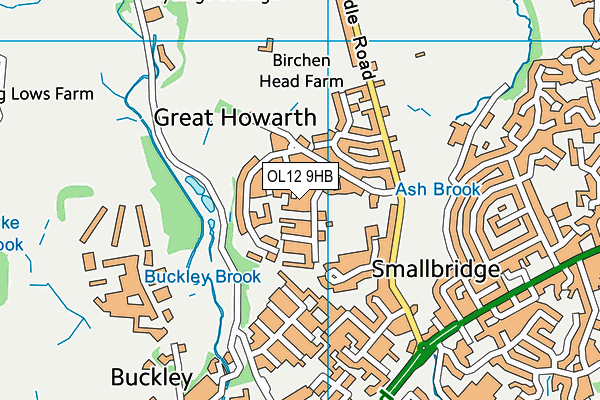 OL12 9HB map - OS VectorMap District (Ordnance Survey) OL12 9HB map - OS VectorMap District (Ordnance Survey)