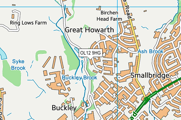 OL12 9HG map - OS VectorMap District (Ordnance Survey) OL12 9HG map - OS VectorMap District (Ordnance Survey)