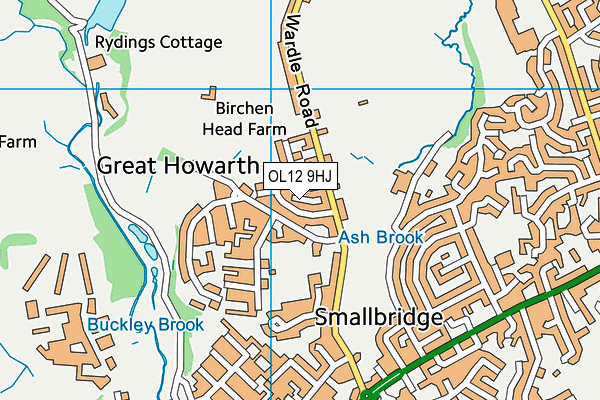 OL12 9HJ map - OS VectorMap District (Ordnance Survey) OL12 9HJ map - OS VectorMap District (Ordnance Survey)