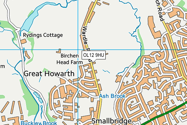 OL12 9HU map - OS VectorMap District (Ordnance Survey) OL12 9HU map - OS VectorMap District (Ordnance Survey)