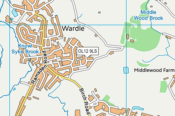 OL12 9LS map - OS VectorMap District (Ordnance Survey) OL12 9LS map - OS VectorMap District (Ordnance Survey)