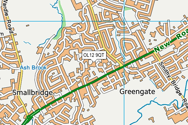 OL12 9QT map - OS VectorMap District (Ordnance Survey) OL12 9QT map - OS VectorMap District (Ordnance Survey)