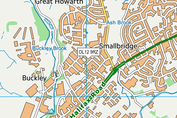 OL12 9RZ map - OS VectorMap District (Ordnance Survey) OL12 9RZ map - OS VectorMap District (Ordnance Survey)