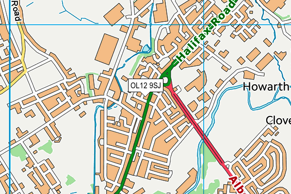 OL12 9SJ map - OS VectorMap District (Ordnance Survey) OL12 9SJ map - OS VectorMap District (Ordnance Survey)