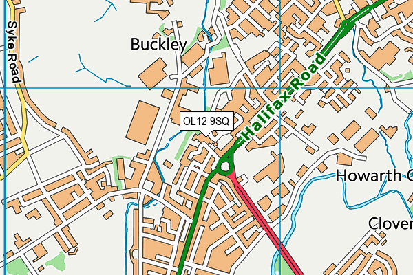 OL12 9SQ map - OS VectorMap District (Ordnance Survey) OL12 9SQ map - OS VectorMap District (Ordnance Survey)