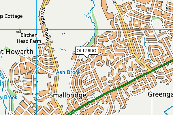 OL12 9UQ map - OS VectorMap District (Ordnance Survey) OL12 9UQ map - OS VectorMap District (Ordnance Survey)