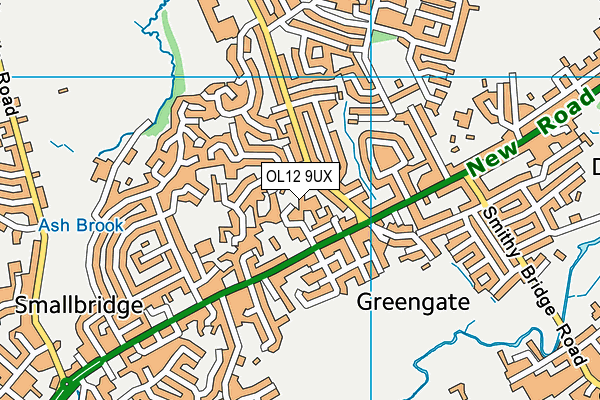 OL12 9UX map - OS VectorMap District (Ordnance Survey) OL12 9UX map - OS VectorMap District (Ordnance Survey)