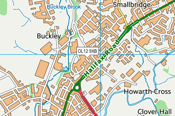 OL12 9XB map - OS VectorMap District (Ordnance Survey) OL12 9XB map - OS VectorMap District (Ordnance Survey)