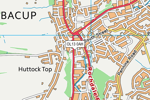 OL13 0AH map - OS VectorMap District (Ordnance Survey) OL13 0AH map - OS VectorMap District (Ordnance Survey)