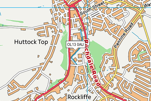 OL13 0AU map - OS VectorMap District (Ordnance Survey) OL13 0AU map - OS VectorMap District (Ordnance Survey)