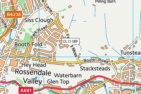 OL13 0BF map - OS VectorMap District (Ordnance Survey) OL13 0BF map - OS VectorMap District (Ordnance Survey)
