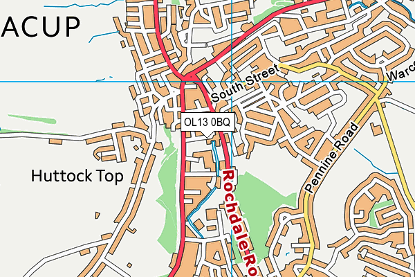 OL13 0BQ map - OS VectorMap District (Ordnance Survey) OL13 0BQ map - OS VectorMap District (Ordnance Survey)