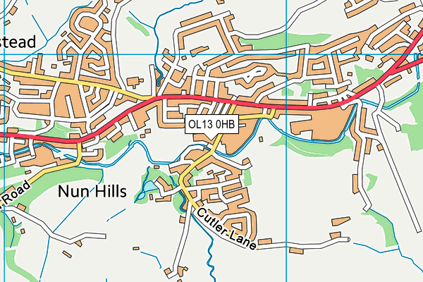 OL13 0HB map - OS VectorMap District (Ordnance Survey) OL13 0HB map - OS VectorMap District (Ordnance Survey)