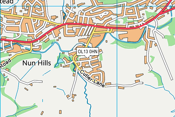 OL13 0HN map - OS VectorMap District (Ordnance Survey) OL13 0HN map - OS VectorMap District (Ordnance Survey)