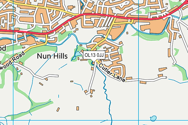 OL13 0JJ map - OS VectorMap District (Ordnance Survey) OL13 0JJ map - OS VectorMap District (Ordnance Survey)