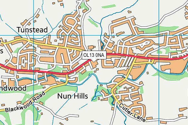 OL13 0NA map - OS VectorMap District (Ordnance Survey) OL13 0NA map - OS VectorMap District (Ordnance Survey)