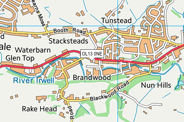 OL13 0NE map - OS VectorMap District (Ordnance Survey) OL13 0NE map - OS VectorMap District (Ordnance Survey)