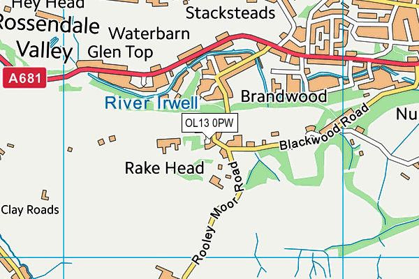 OL13 0PW map - OS VectorMap District (Ordnance Survey) OL13 0PW map - OS VectorMap District (Ordnance Survey)