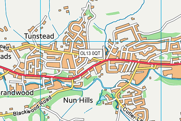 OL13 0QT map - OS VectorMap District (Ordnance Survey) OL13 0QT map - OS VectorMap District (Ordnance Survey)