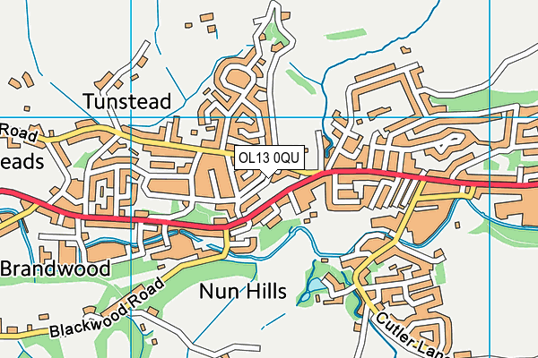OL13 0QU map - OS VectorMap District (Ordnance Survey) OL13 0QU map - OS VectorMap District (Ordnance Survey)
