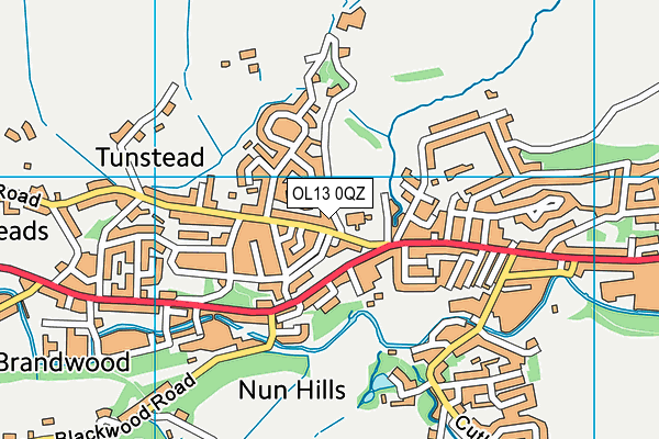 OL13 0QZ map - OS VectorMap District (Ordnance Survey) OL13 0QZ map - OS VectorMap District (Ordnance Survey)